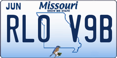 MO license plate RL0V9B