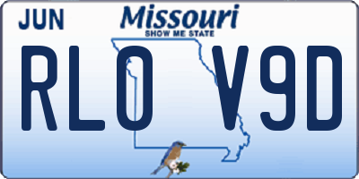 MO license plate RL0V9D