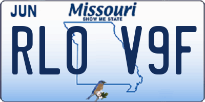MO license plate RL0V9F