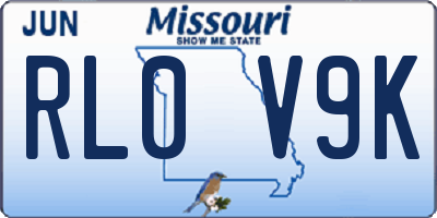MO license plate RL0V9K