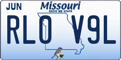 MO license plate RL0V9L