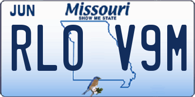 MO license plate RL0V9M