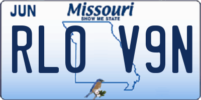 MO license plate RL0V9N