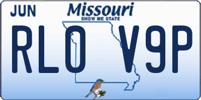 MO license plate RL0V9P