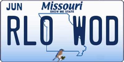 MO license plate RL0W0D