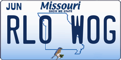 MO license plate RL0W0G