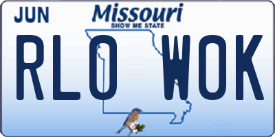 MO license plate RL0W0K