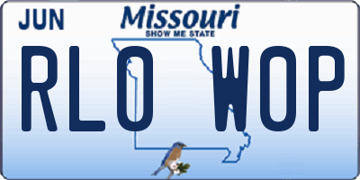MO license plate RL0W0P