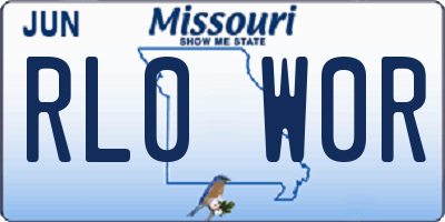 MO license plate RL0W0R