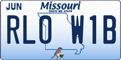 MO license plate RL0W1B