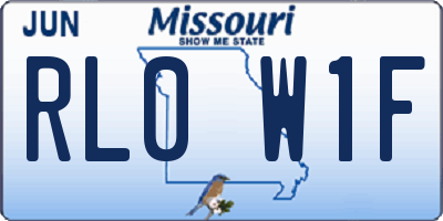 MO license plate RL0W1F