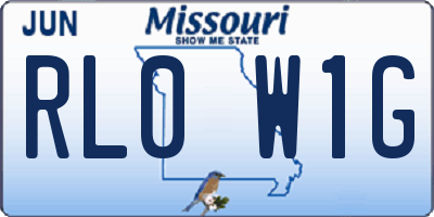MO license plate RL0W1G