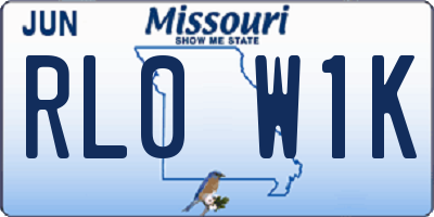MO license plate RL0W1K