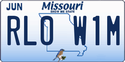 MO license plate RL0W1M
