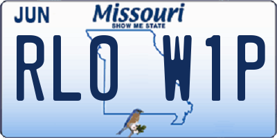 MO license plate RL0W1P
