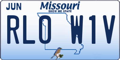 MO license plate RL0W1V