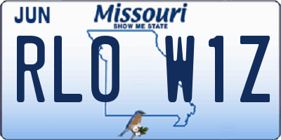 MO license plate RL0W1Z