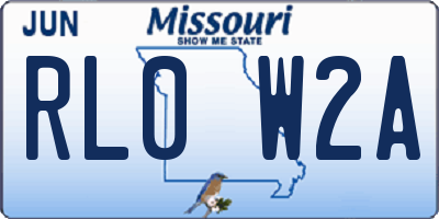 MO license plate RL0W2A