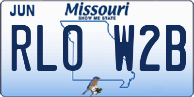 MO license plate RL0W2B