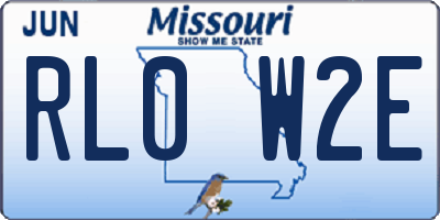 MO license plate RL0W2E