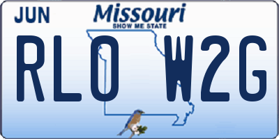 MO license plate RL0W2G