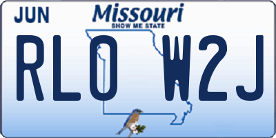 MO license plate RL0W2J