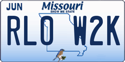 MO license plate RL0W2K