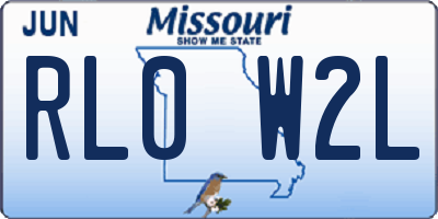MO license plate RL0W2L