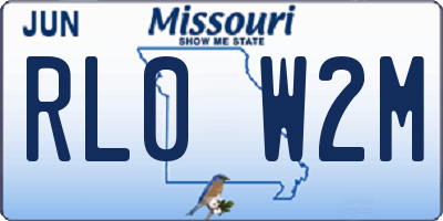 MO license plate RL0W2M