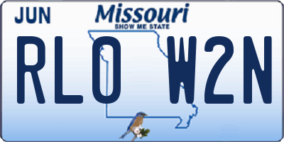 MO license plate RL0W2N