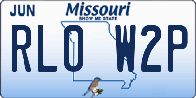MO license plate RL0W2P