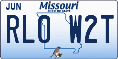 MO license plate RL0W2T