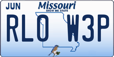 MO license plate RL0W3P