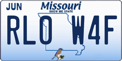 MO license plate RL0W4F