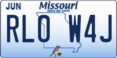 MO license plate RL0W4J