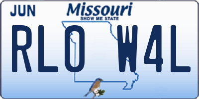 MO license plate RL0W4L