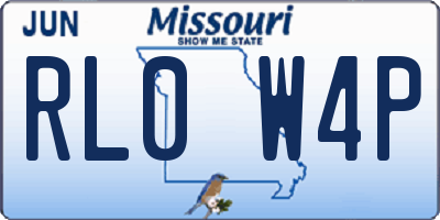 MO license plate RL0W4P