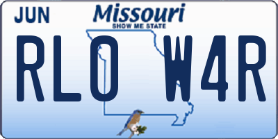 MO license plate RL0W4R