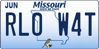 MO license plate RL0W4T