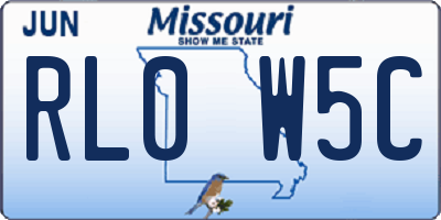 MO license plate RL0W5C
