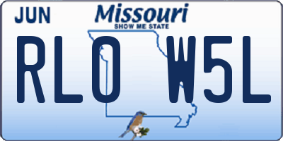 MO license plate RL0W5L