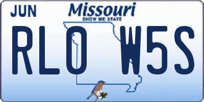 MO license plate RL0W5S
