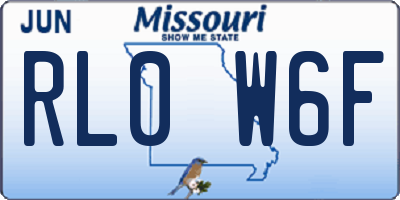 MO license plate RL0W6F