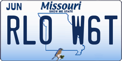 MO license plate RL0W6T