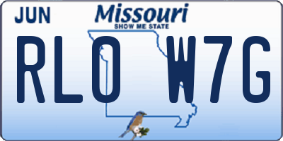 MO license plate RL0W7G