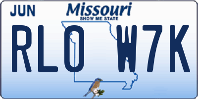 MO license plate RL0W7K