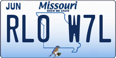 MO license plate RL0W7L