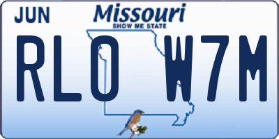 MO license plate RL0W7M