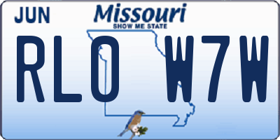 MO license plate RL0W7W