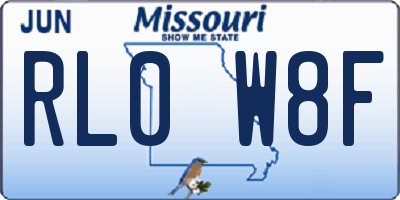 MO license plate RL0W8F